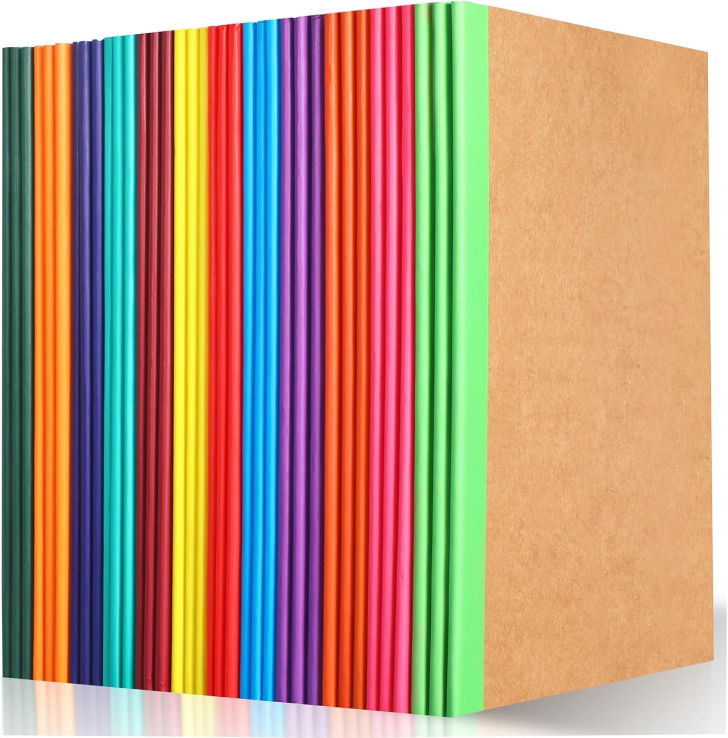 36 Pack Rainbow Spine Notebooks for School & Office, 60pg College Ruled Journals, 8.3x 5.5, 12 Colors