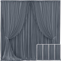 4 Panels Charcoal Backdrop Curtain for Parties Wedding - Wrinkle Free