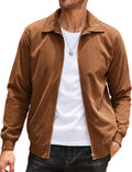 Men's Corduroy Jacket Lightweight Zip Up Bomber - Retro Casual Fit