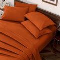 Burnt Orange King Size Sheet Set - 6 Piece Luxury 1800 TC Bedding