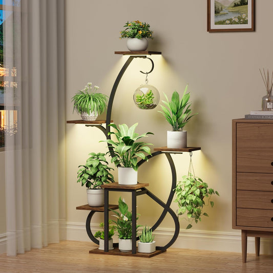 Indoor Plant Stand with Grow Lights for Stylish Home Decor