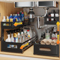 2-Pack 19in Deep Under Sink Organizer 2-Tier L-Shaped Pull Out - Space