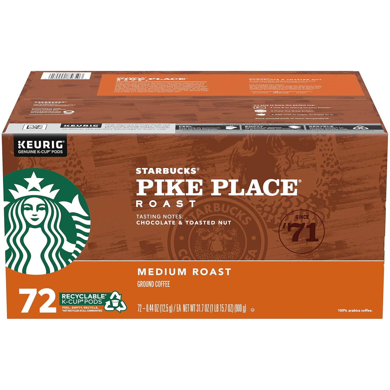 Starbucks Pike Place K-Cups for a Rich Coffee Experience