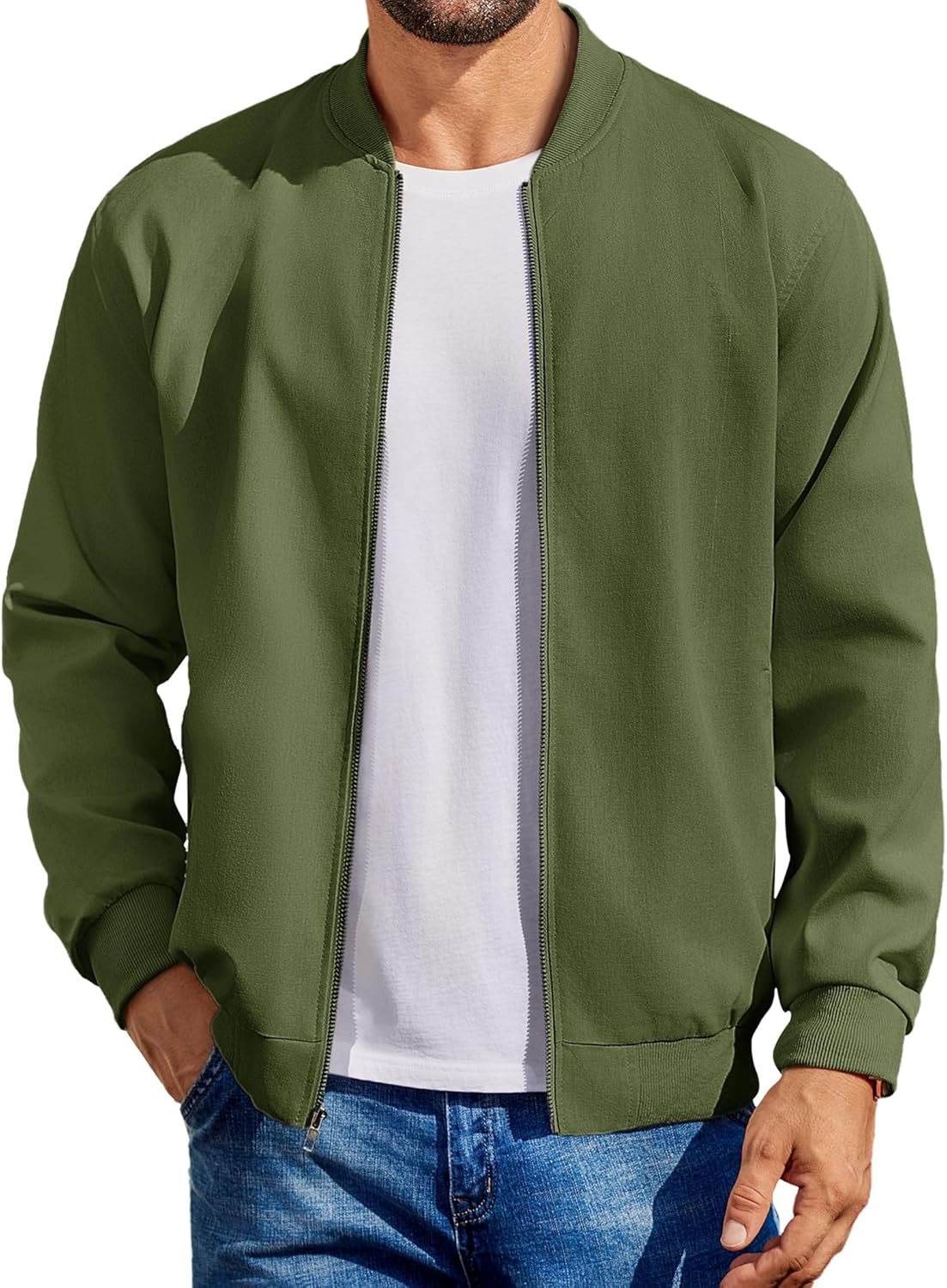 COOFANDY Men's Lightweight Bomber Jacket for Stylish Comfort