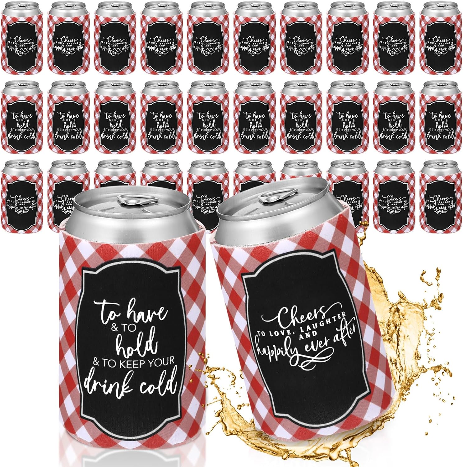 50 Pieces Wedding Can Cooler Sleeves for BBQ Party Favors