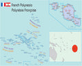 Palmetto Posters 20x24 Laminated Poster - Large French Polynesia Map