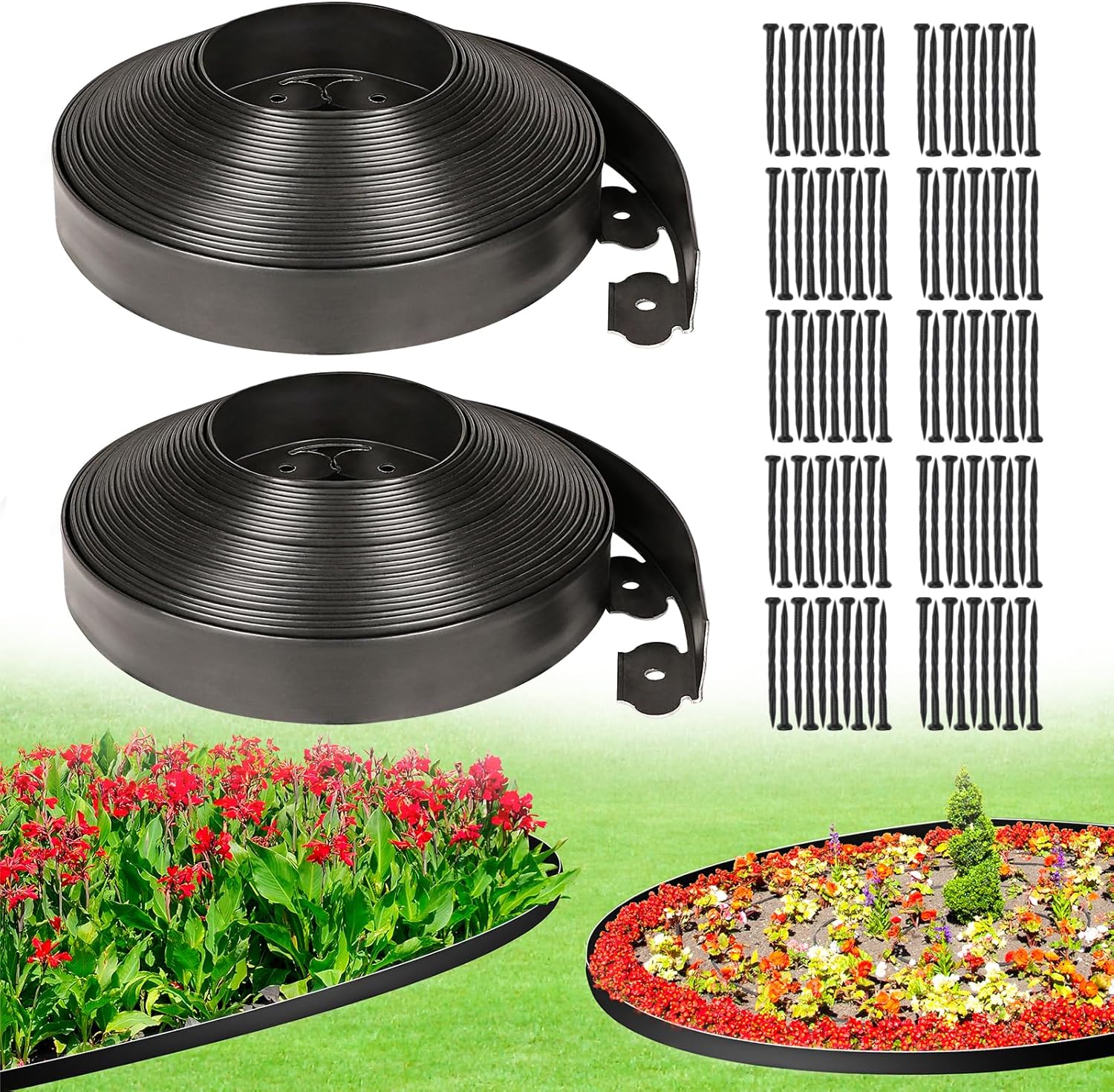 JERIA 2 Inch Tall Garden Edging Kit for Beautiful Landscaping