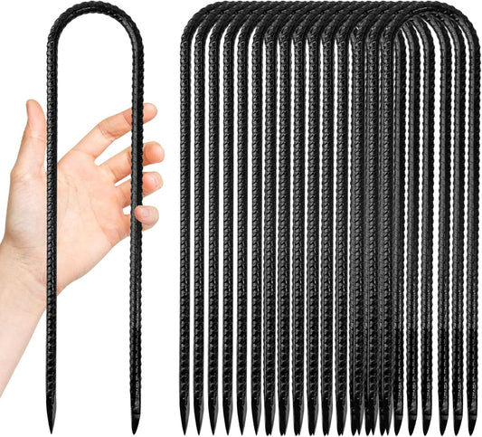 Heavy Duty 12-Inch Steel Rebar Stakes for Tents and Fences