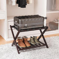 Fully Assembled Bamboo Luggage Rack - Folding Suitcase Stand for Guest