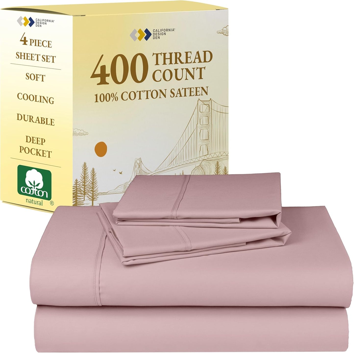California Design Den 100% Cotton Queen Sheet Set - Soft & Cool