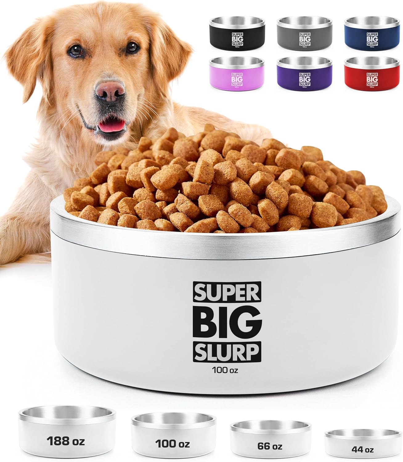 Heavy Duty Insulated Stainless Steel Dog Bowl for Large Dogs