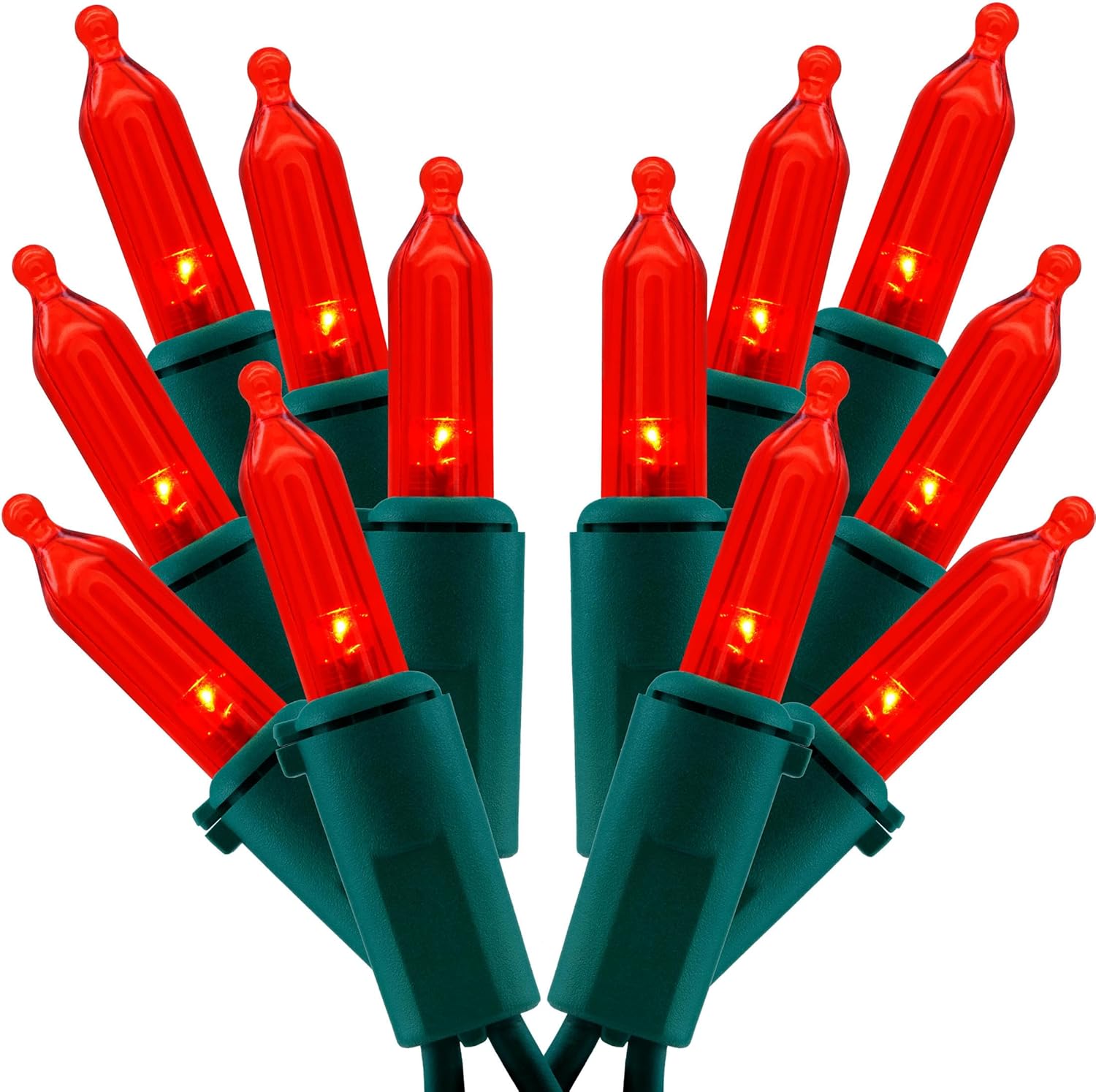200 Red LED Christmas Lights - Double the Festive Glow!