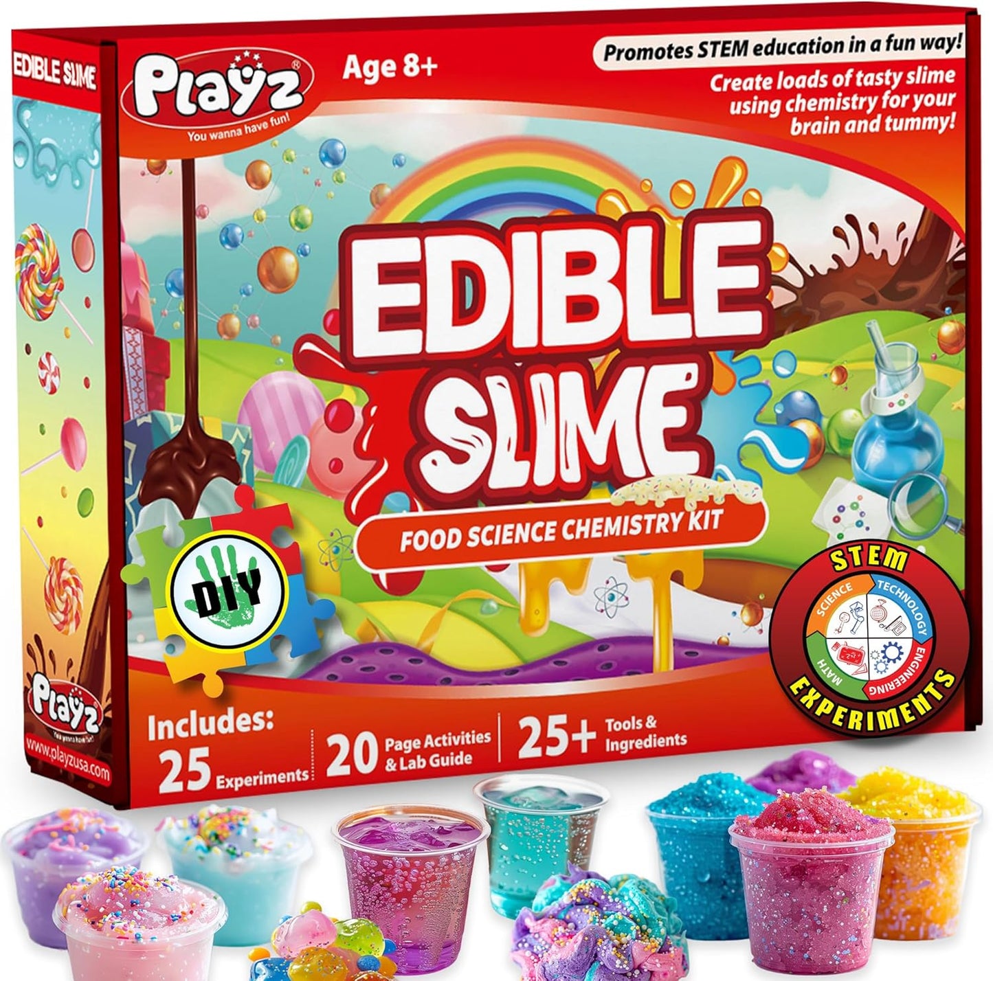 Playz Edible Slime Candy Making Science Kit for Kids Ages 8-12