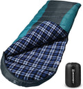 Bessport Sleeping Bag Winter Flannel Lined 18F-32F - Warm, Roomy