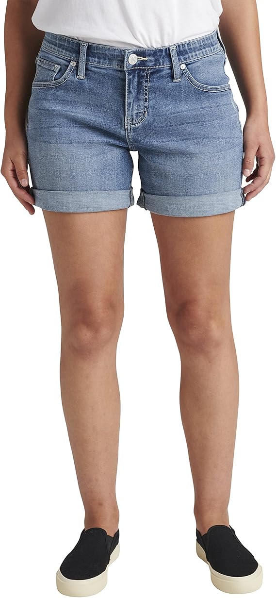 Jag Jeans Women's Alex Mid Rise Boyfriend Short for Comfort