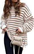 Stylish KIRUNDO Women's Long Sleeve Striped Sweater for Fall Fashion
