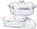 Glass Casserole Baking Dish Set of 2 - Durable Borosilicate