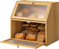 Bread Box for Kitchen Countertop Double Layer Extra Large - Keeps