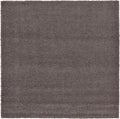 Unique Loom Solid Shag Area Rug 8 ft Square - Soft Graphite Gray
