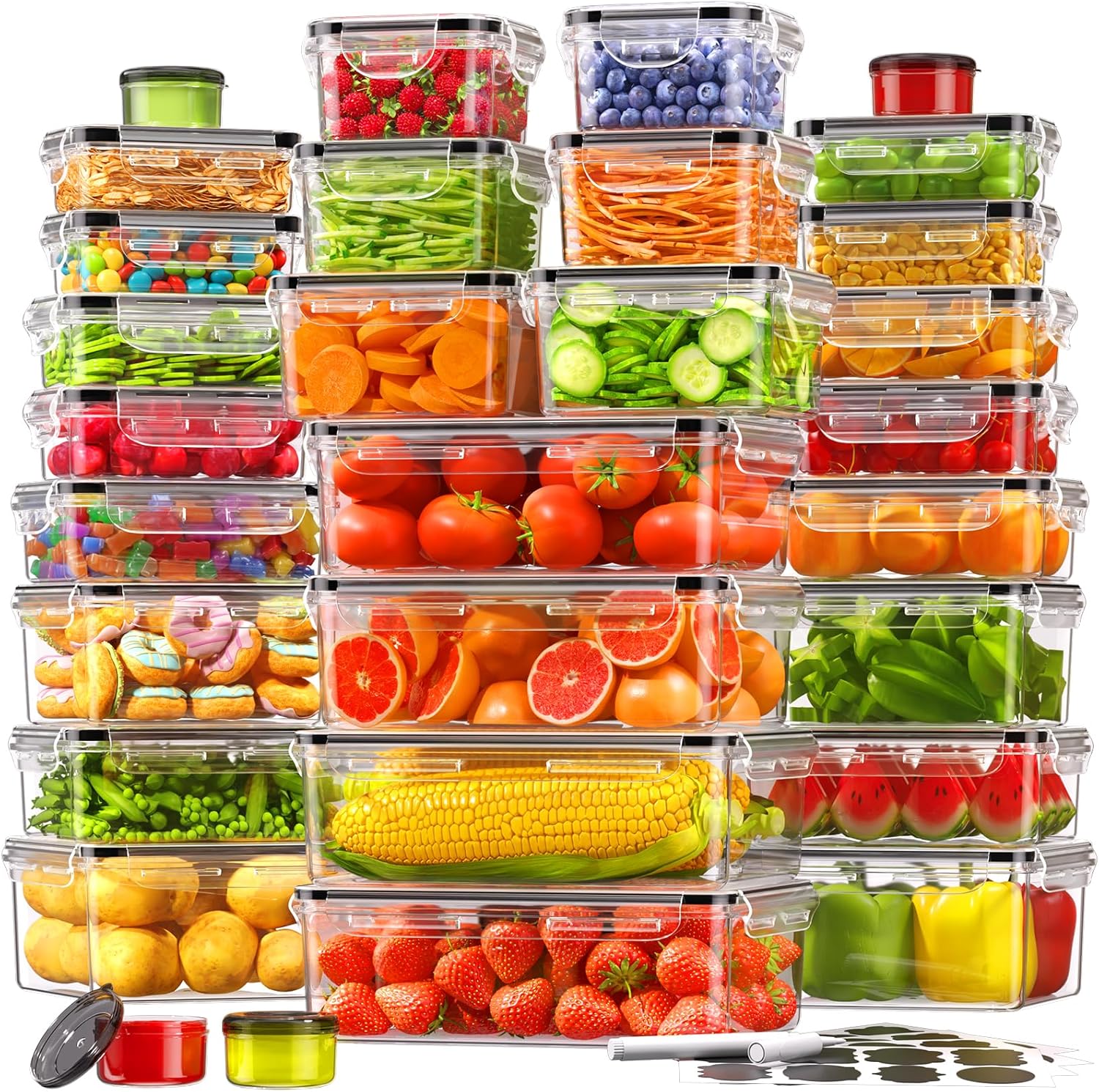 60 PCS Food Storage Containers with Lids Airtight for Meal Prep