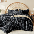 Queen Size Reversible Floral Duvet Cover Set - Soft Microfiber