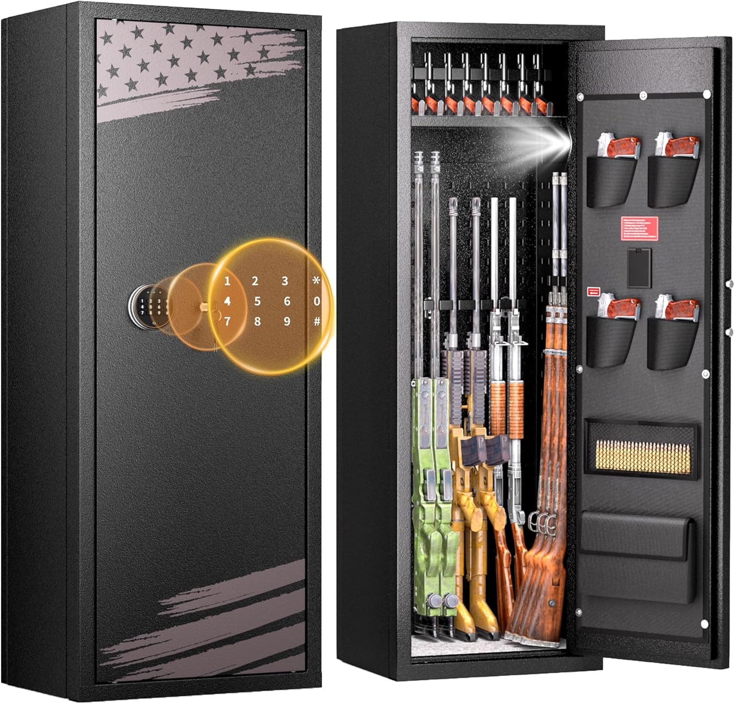 INTERGREAT Gun Safe for Home with Multifunction Lock and Storage