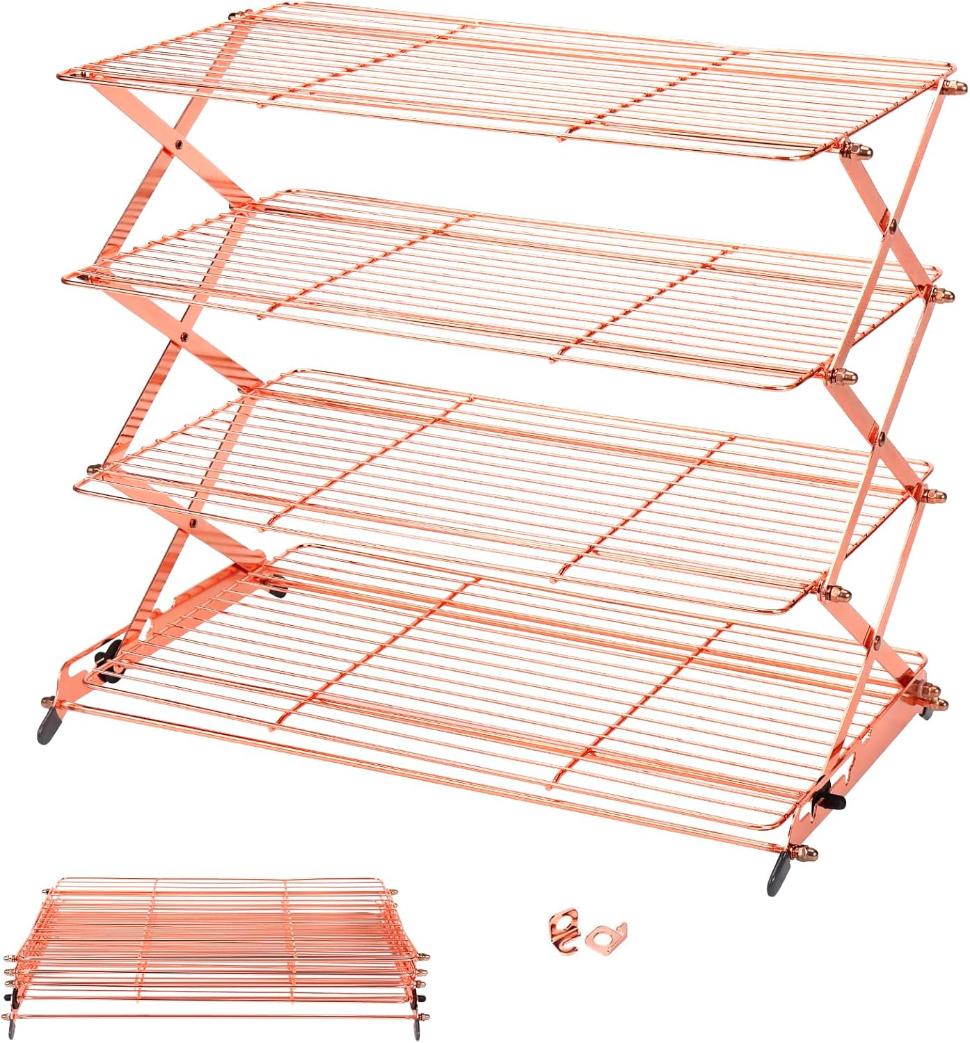 Collapsible 4-Tier Cooling Rack for Baking and Roasting Needs