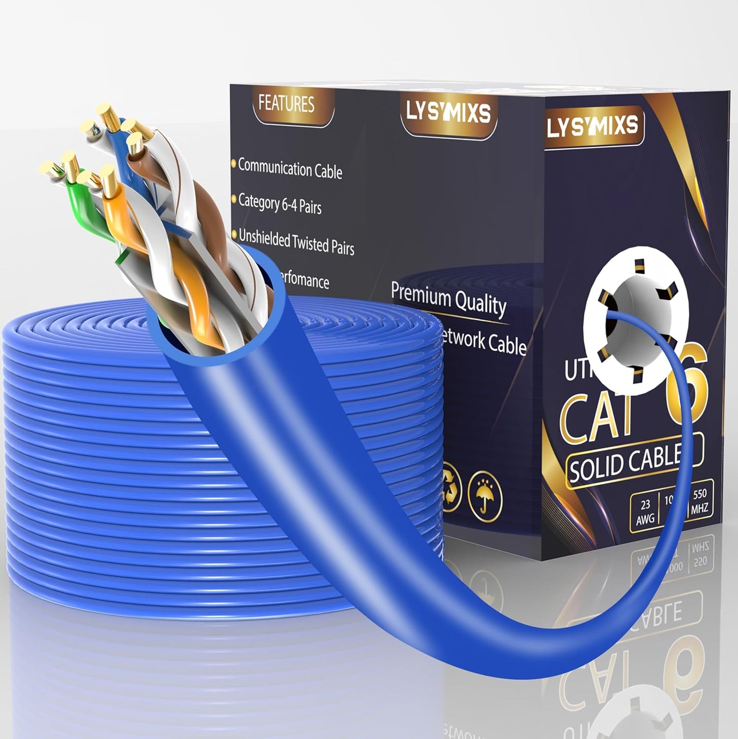 High-Speed Cat6 Ethernet Cable 1000FT - Channel Tested for Reliable Performance!