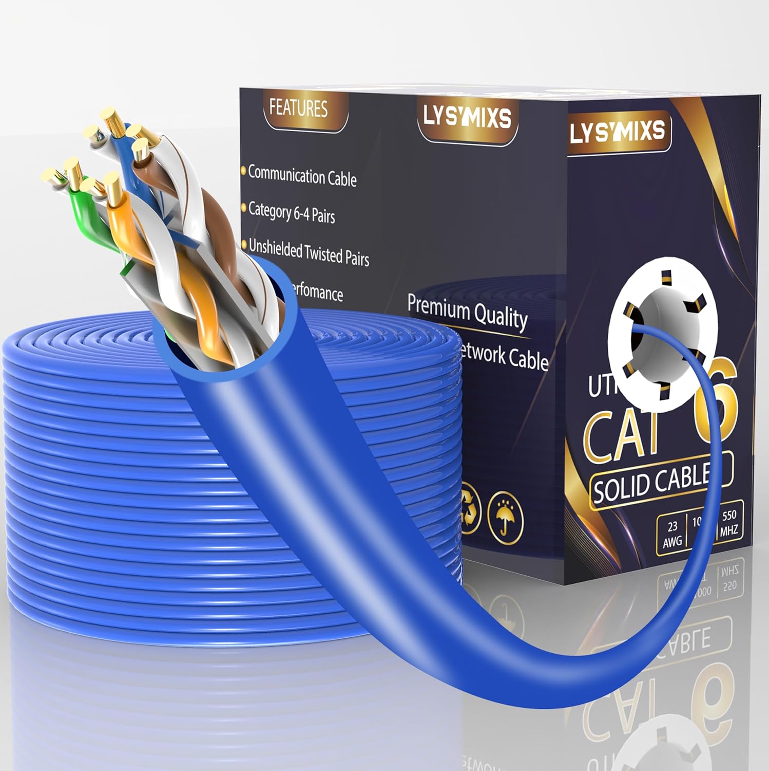 High-Speed Cat6 Ethernet Cable 1000FT - Channel Tested for Reliable Performance!