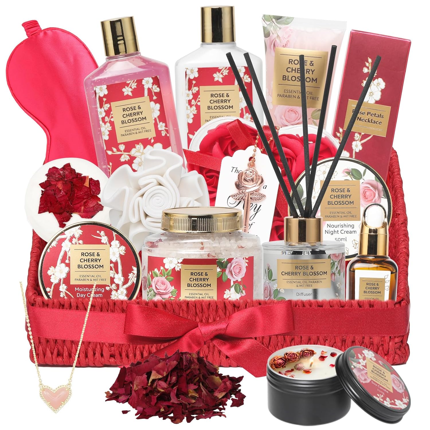 25Pcs Luxury Bath and Body Spa Gift Basket for Women Relaxation