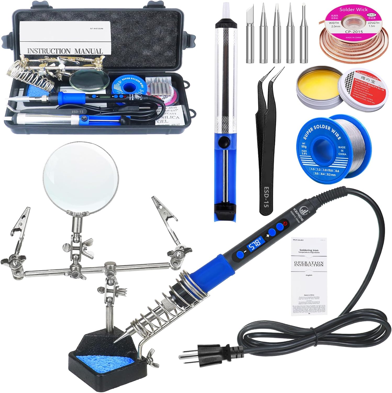 100W High-Power LCD Digital Soldering Iron Kit for Repairs