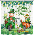 St Patricks Day Shower Curtain for Bathroom - Irish Green Shamrocks