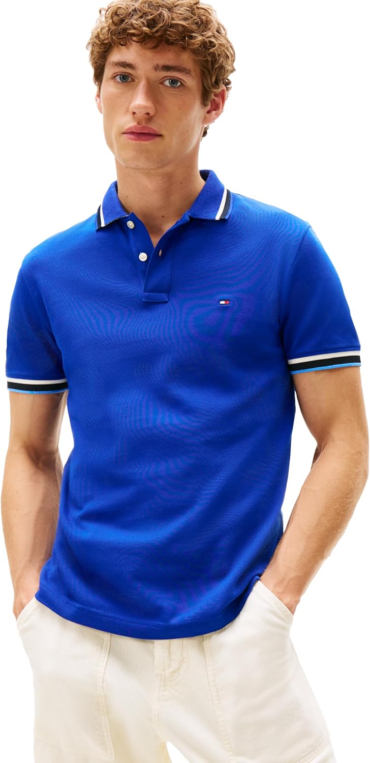 Tommy Hilfiger Men's Slim Fit Casual Polo Shirts with Stretch