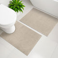 Beige Bathroom Rug Sets 2 Piece Quick Dry Thin Bath Mat Set - Non-Slip