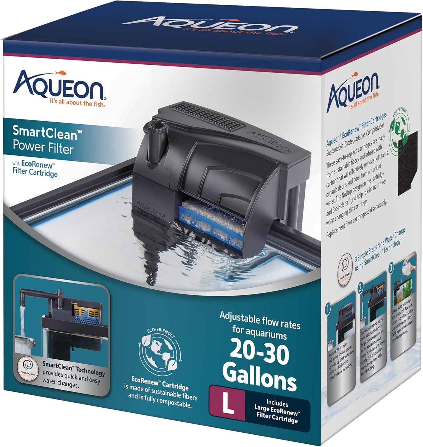 SmartClean Power Filter for Easy Water Changes and Quiet Flow