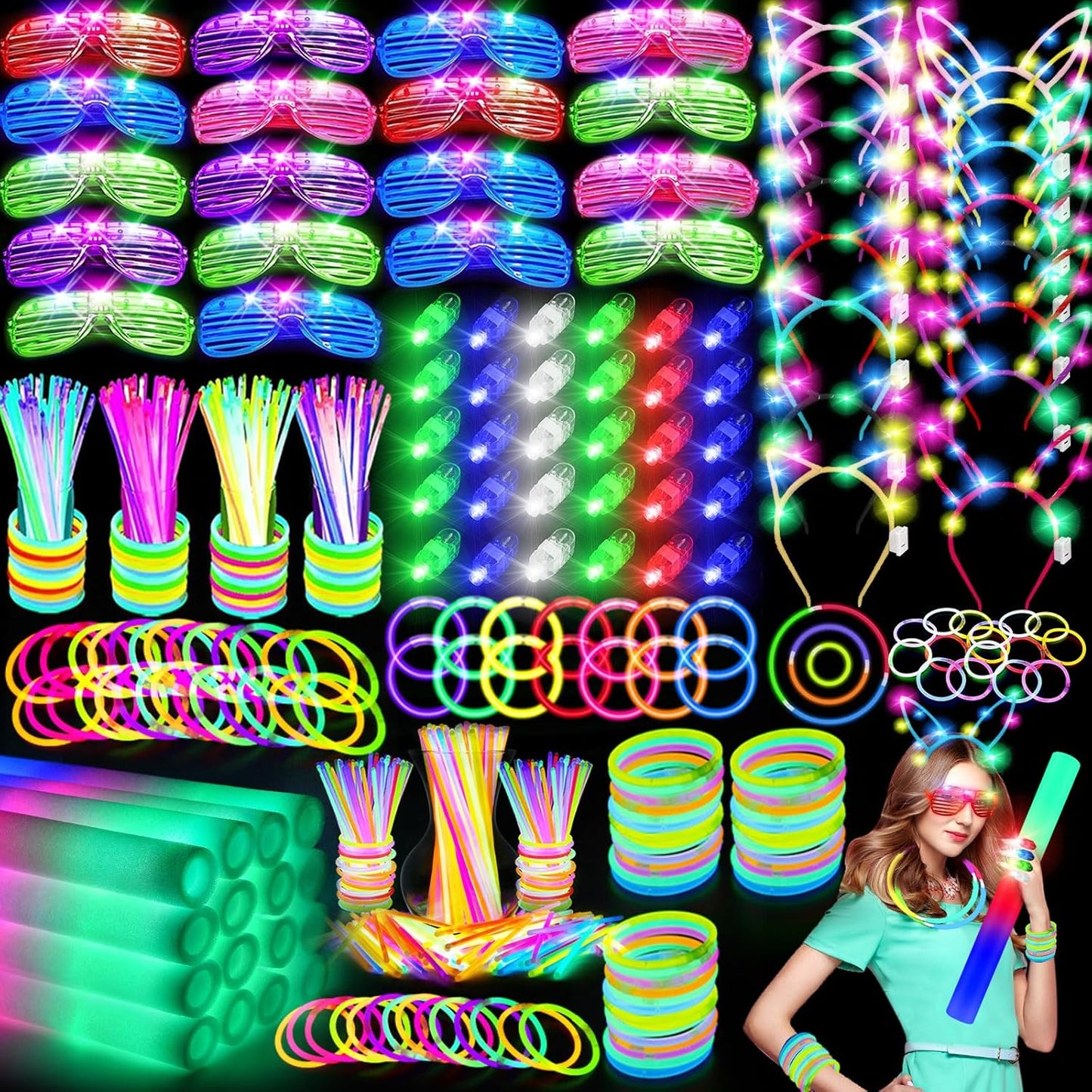 282 PCS Glow in the Dark Party Supplies for Every Celebration