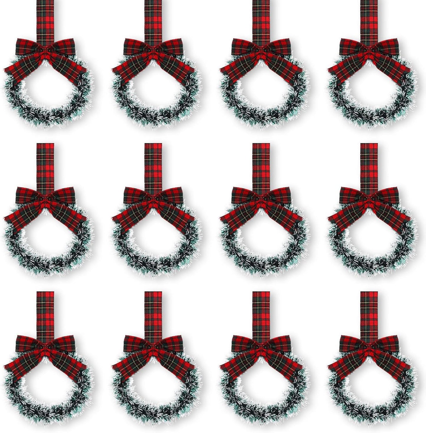 Retrowavy 12 Pcs Mini Christmas Wreaths for Kitchen Decor