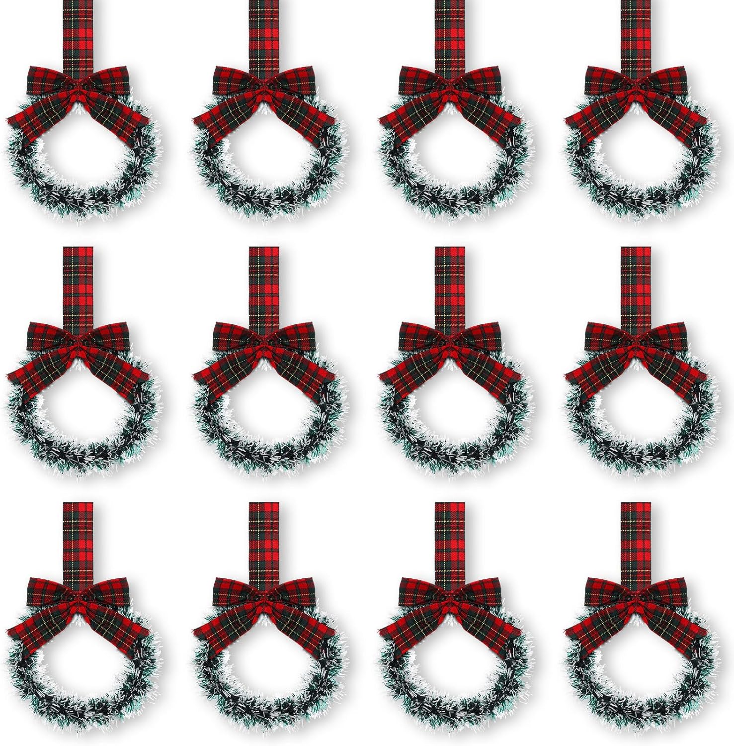 Retrowavy 12 Pcs Mini Christmas Wreaths for Kitchen Decor