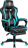 Vonesse Big and Tall Gaming Chair Teal/Cyan - Recline & Massage