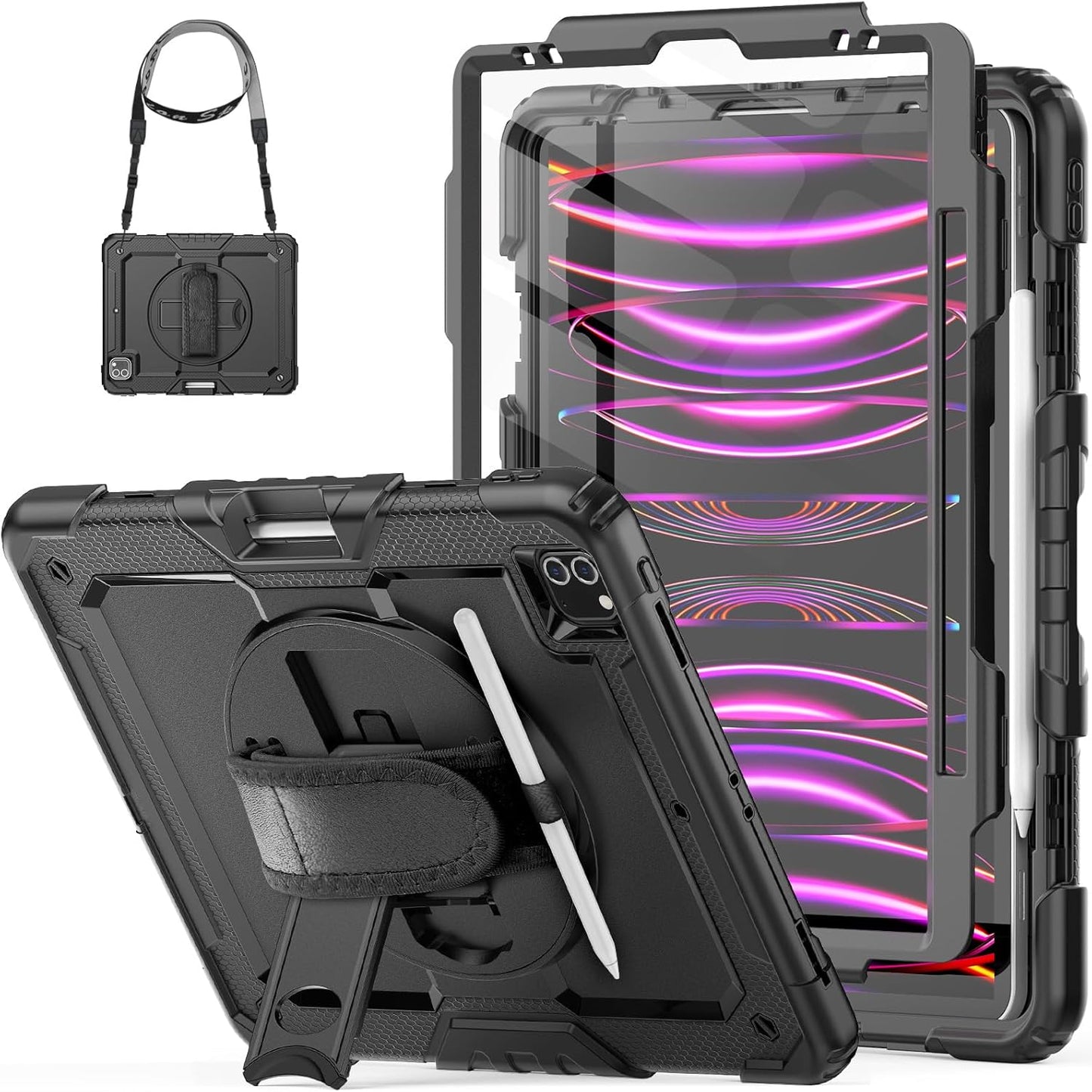 Heavy Duty Protective Case for iPad Pro 12.9 with Pencil Holder