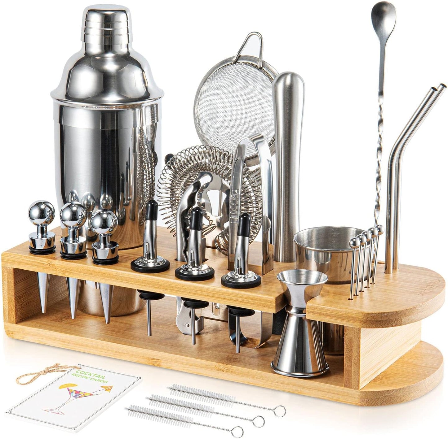 Cocktail Shaker Set by Semderm: Ultimate Bartender Kit