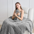 Weighted Blanket for Adults 60in x 80in 15lbs Grey - DualSided Sherpa