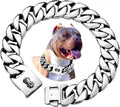 32mm Thick Gold Cuban Link Dog Chain Collar with Buckle - Heavy Duty