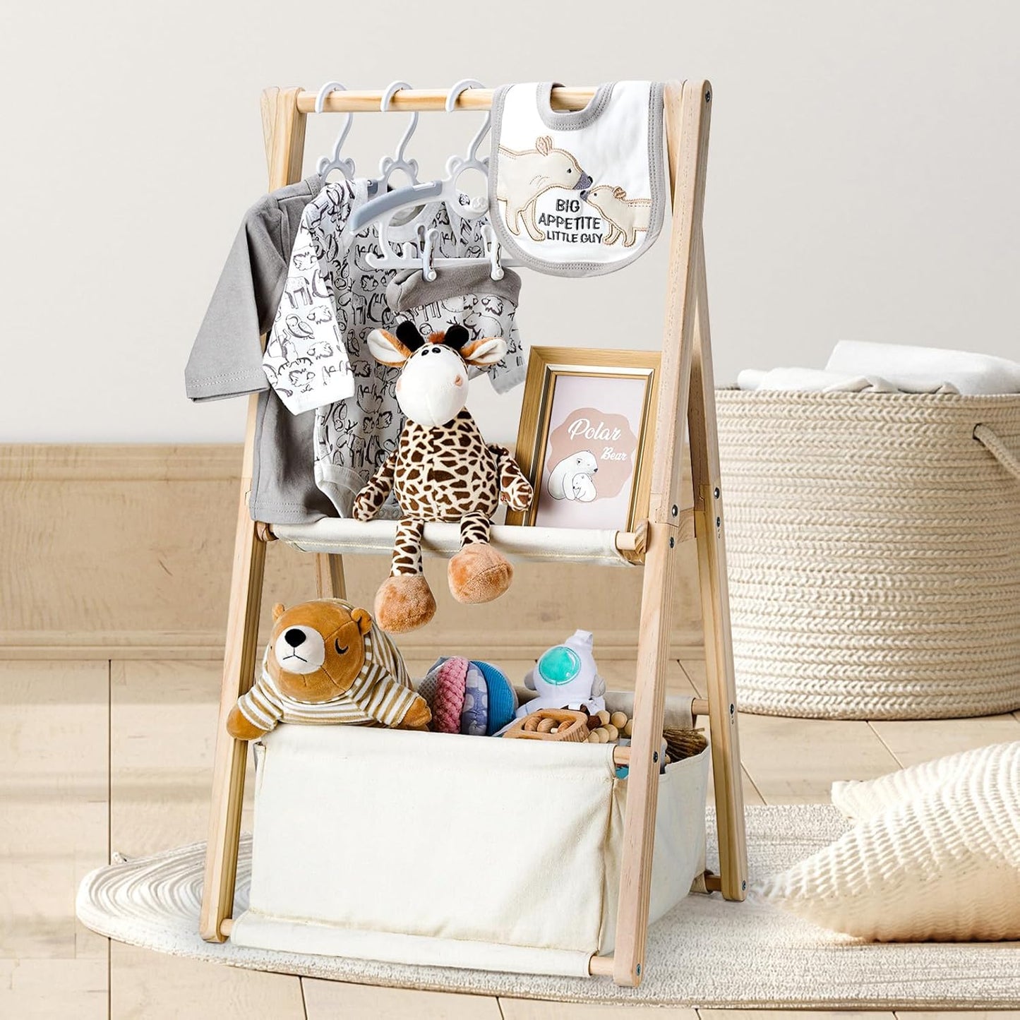 Wooden Baby Shower Crate Closet for Stylish Nursery Storage