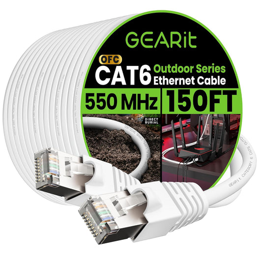 GEARit Cat6 Outdoor Ethernet Cable for Reliable Network Connection