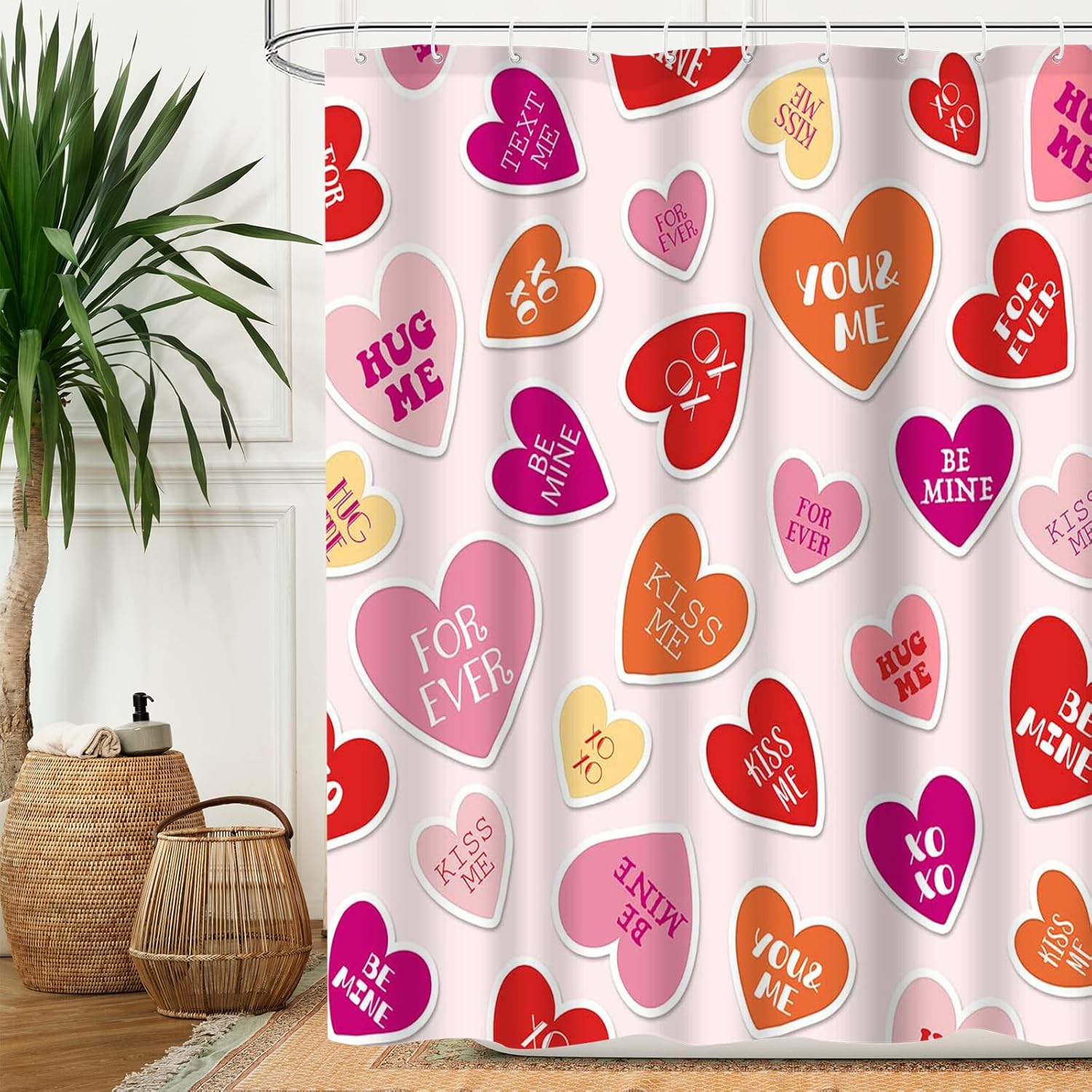 Valentine's Heart Shower Curtain Set