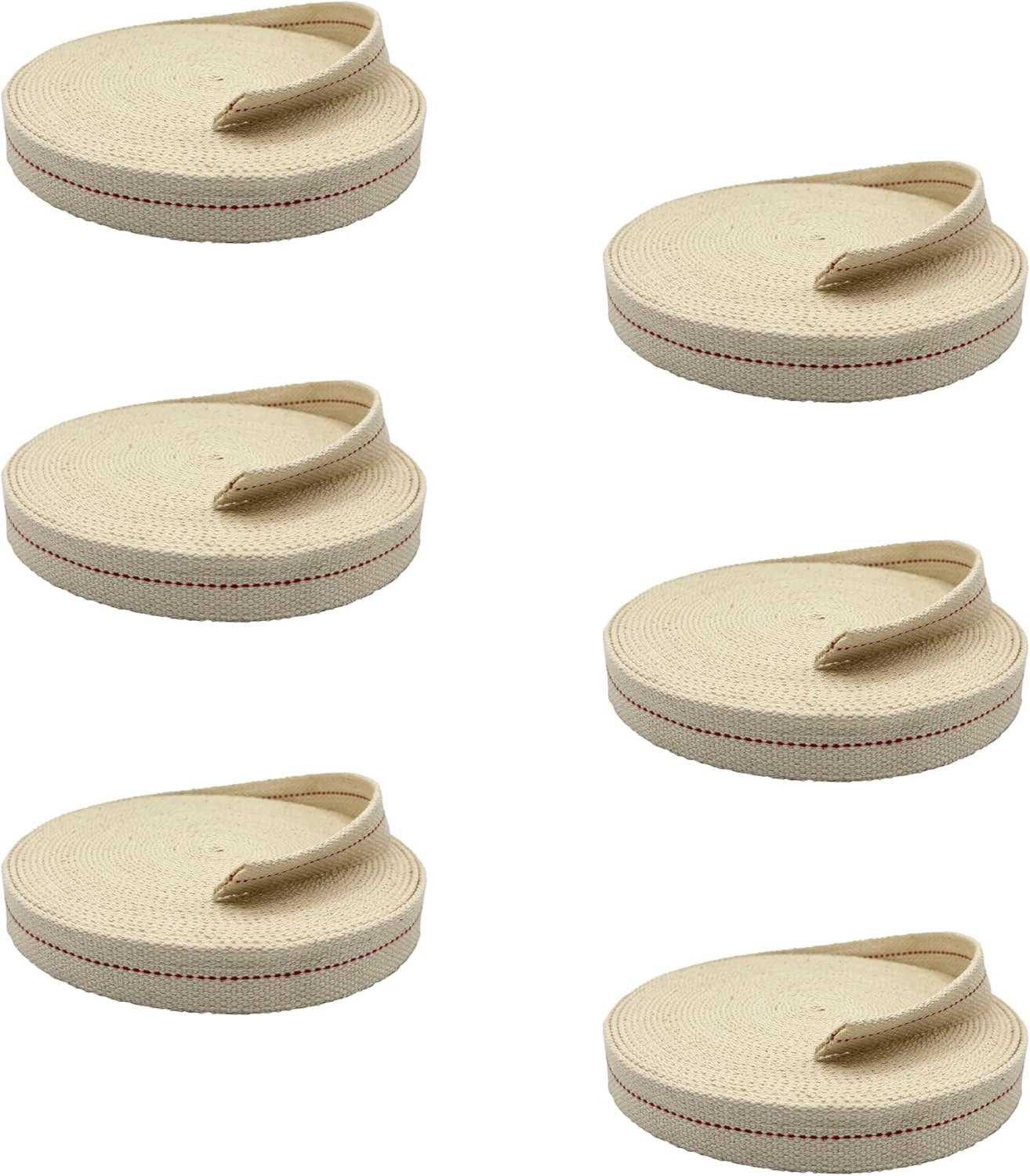 Light of Mine 1 Inch Cotton Flat Wick for Lanterns - 6 Pack