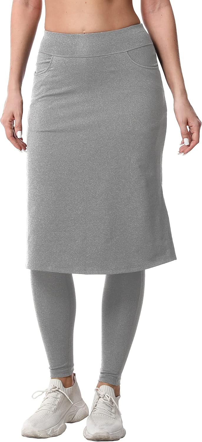 HOKOYI Women's Modest Long Skirt with Attached Leggings
