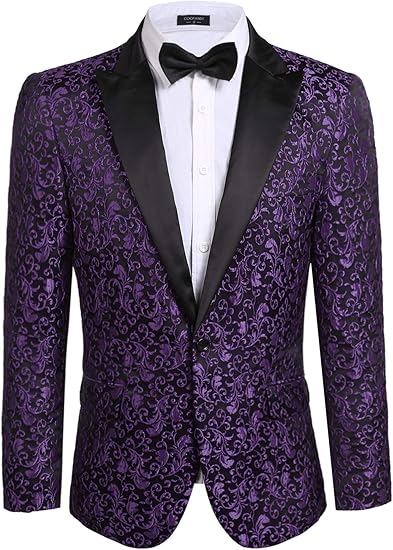 Coofandy Men Floral Blazer Suit Jacket for Stylish Events