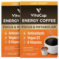 VitaCup Energy Light Roast Coffee Pods - Boost Focus & Metabolism